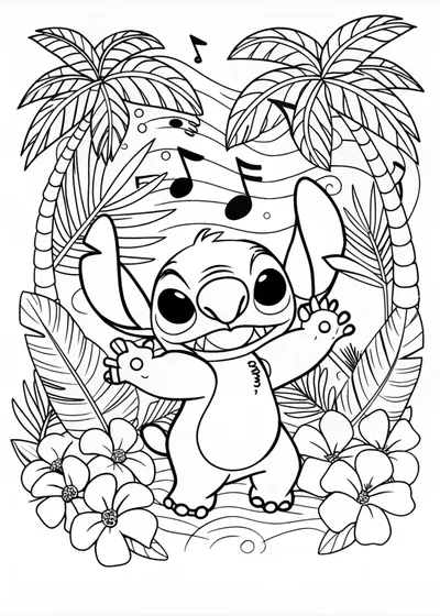 Stitch’s Adventure Fun Coloring Page