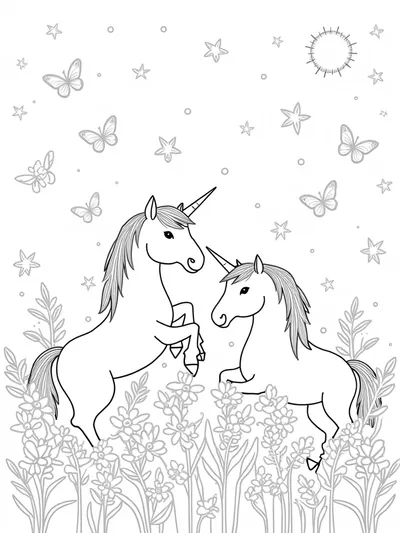 Unicorns in a celestial garden