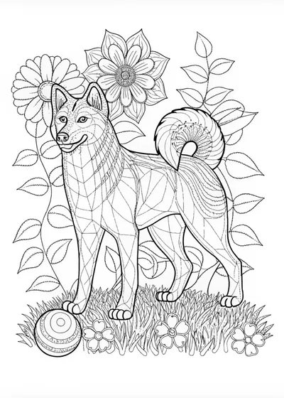 Loyal Akita: Ready to be Colored