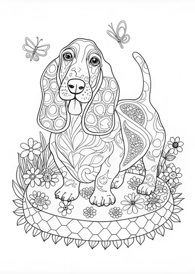 Basset Hound Coloring Fun