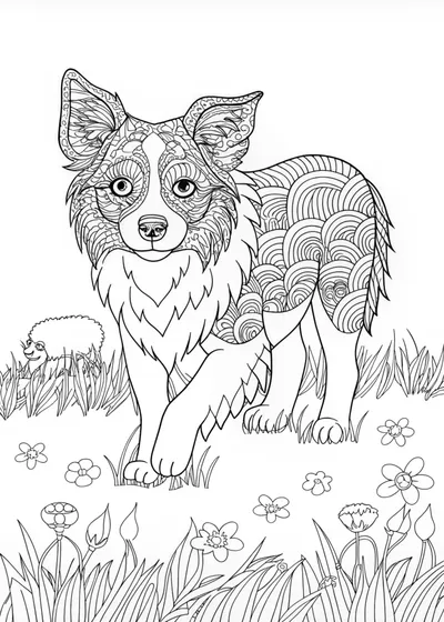 Border Collie Coloring Fun