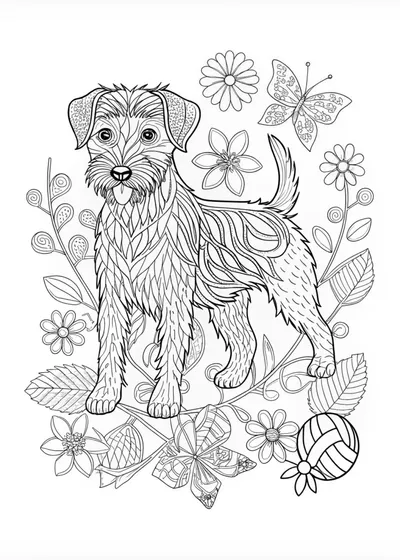 Geometric Terrier Coloring Page