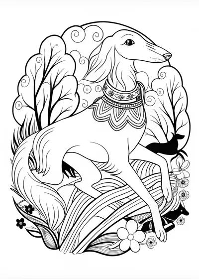 Happy Collie Coloring Page