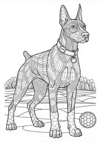 Doberman Pinscher Coloring Page