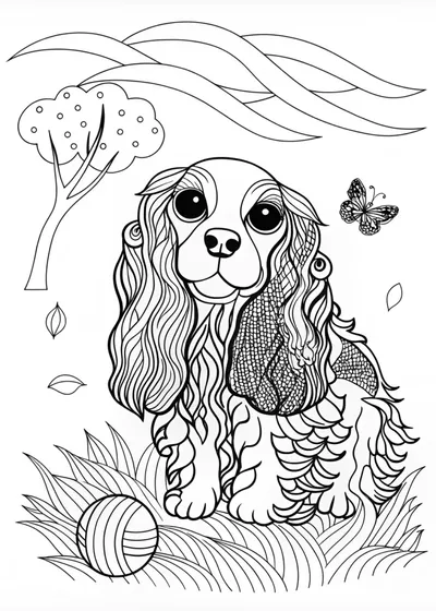Cocker Spaniel Coloring Fun