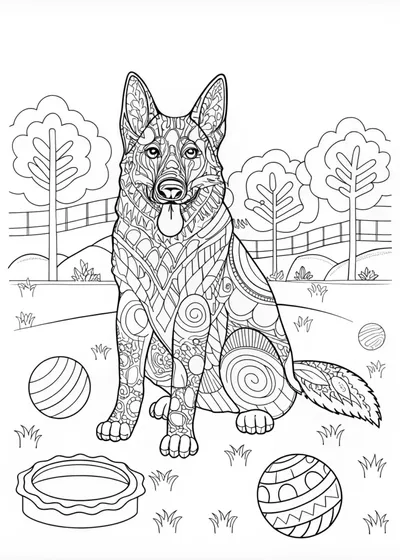 German Shepherd Coloring Page