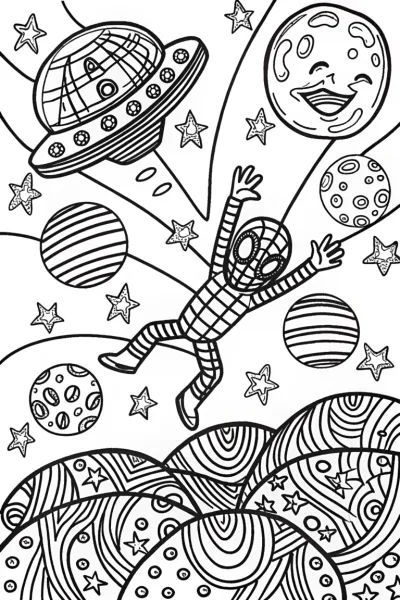 Miles Morales’ Cosmic Adventure Coloring Page