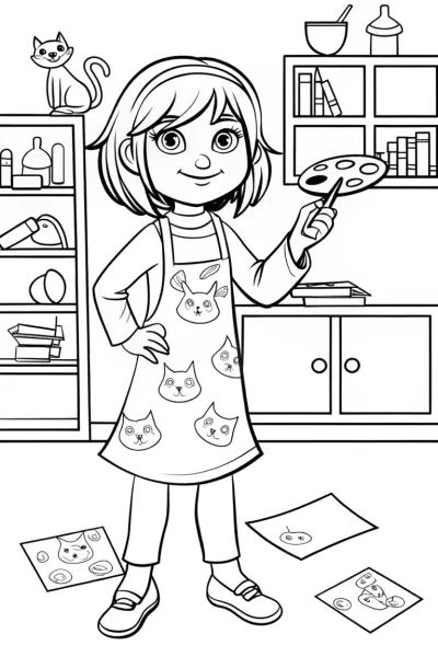 Gabby’s Cat Craft Studio Coloring Page