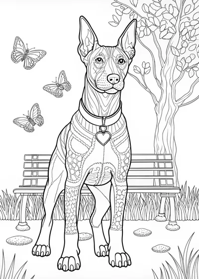 Regal Doberman Coloring Page