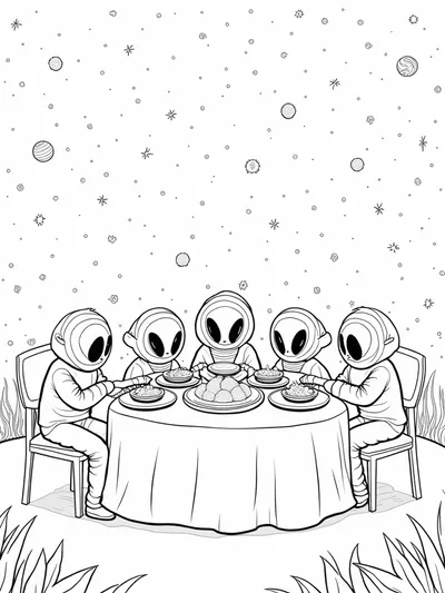 Aliens enjoying a cosmic feast