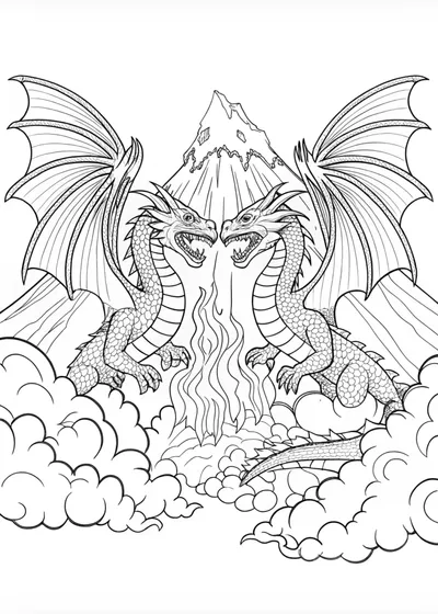Dragon of the Mountains Coloring Page