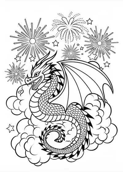 Dragon’s Fierce Roar Coloring Page