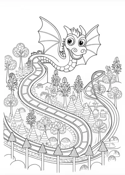 Majestic Dragon Roaring Coloring Page
