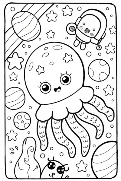 Squishmallow cosmic critter quest coloring page