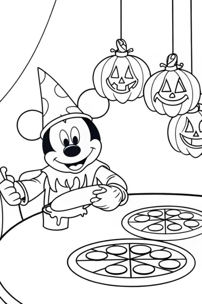 Mickey Mouse spooky pizza party