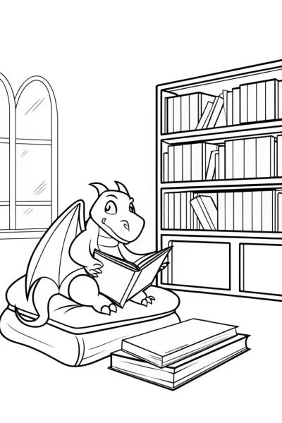 Charizard storytelling in a library