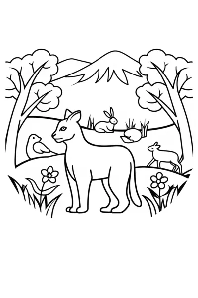 Black panther amidst nature’s harmony