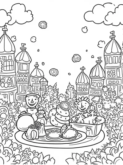 Thanksgiving harvest festival scene