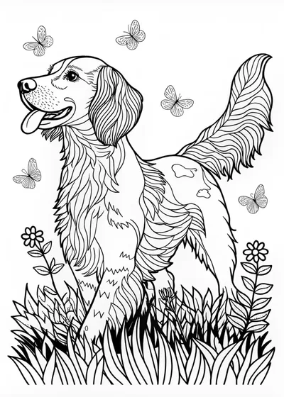 Gentle Golden Retriever Coloring Page