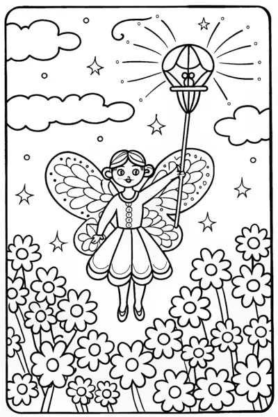 The Fairy’s Festival of Light Coloring Page