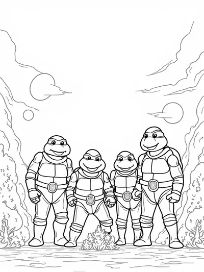 Teenage Mutant Ninja Turtles in space