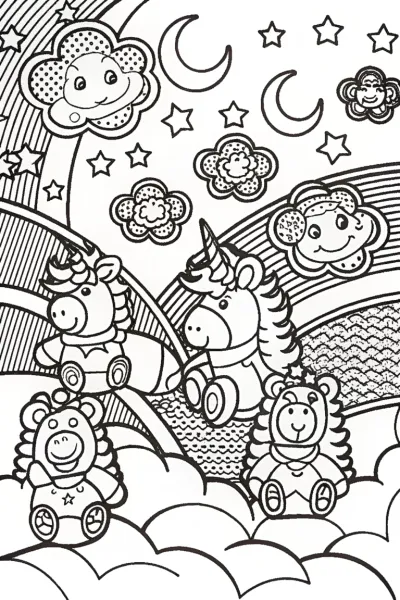 Care Bears’ Magical Dream Journey Coloring Page