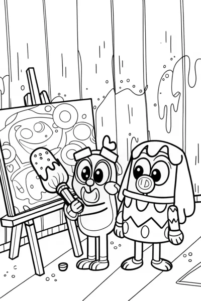 Bluey’s Magical Art Adventure Coloring Page