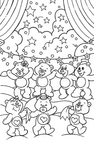 Care Bears’ Friendship Dance Party Coloring Page