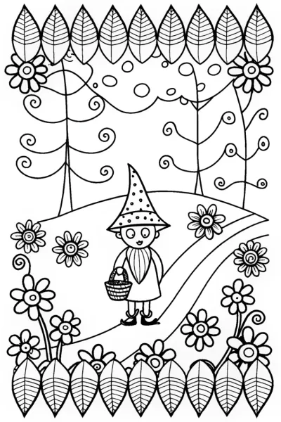 Gnome’s Grand Botanical Adventure Coloring Page