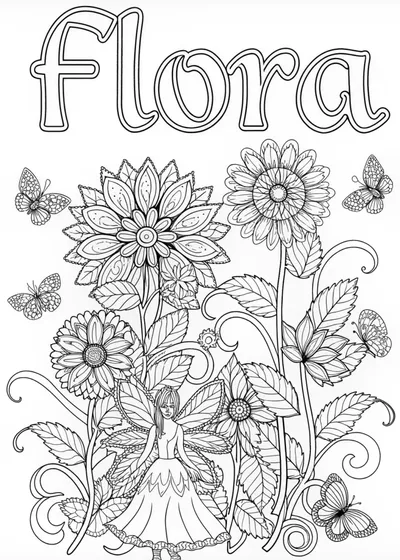 Fairy Flora’s Enchanted Garden Coloring Page