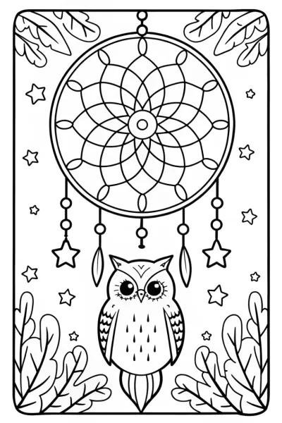 The Rainbow Dream Catcher Coloring Page