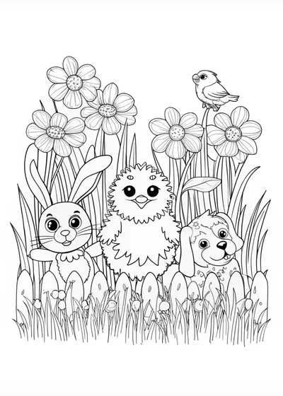 Fluffy Chick and Friends Coloring Adventure