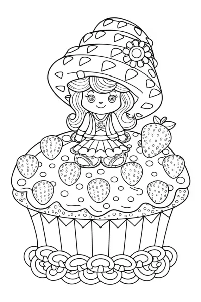 Strawberry Shortcake on a giant cookie