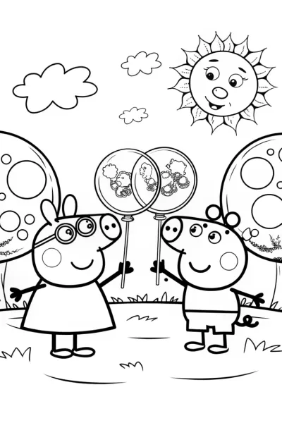Peppa Pig’s Bubble Adventure Coloring Page
