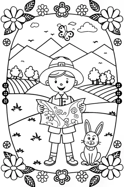 JJ’s Magical Countryside Adventure Coloring Page