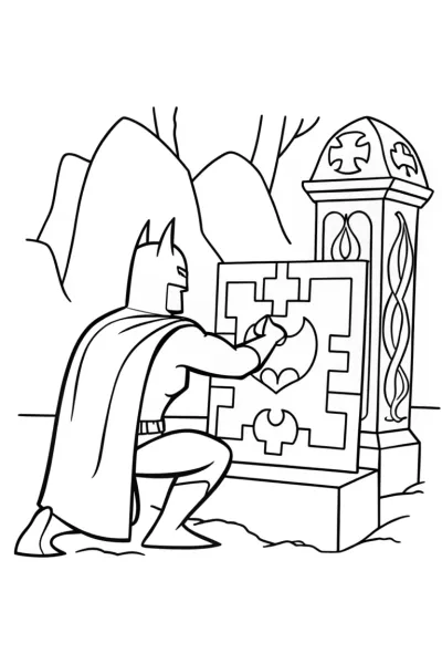 Batman and the Puzzle of the Lost Relic Coloring Page