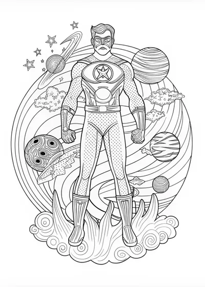Green Lantern on a Heroic Adventure Coloring Page
