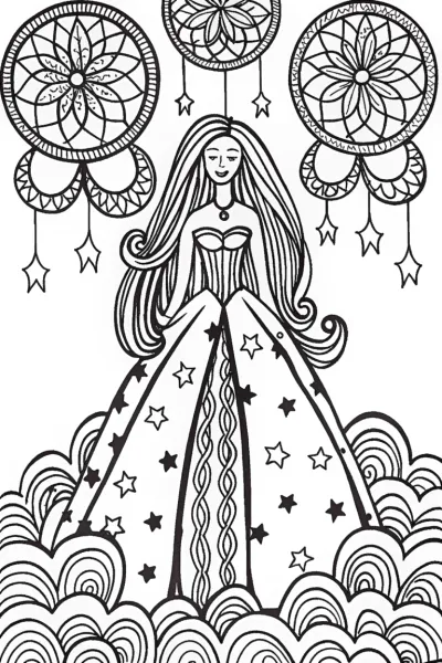 The Princess of Dreams Coloring Page