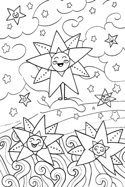 Jasmine Among the Celestial Blooms Coloring Page