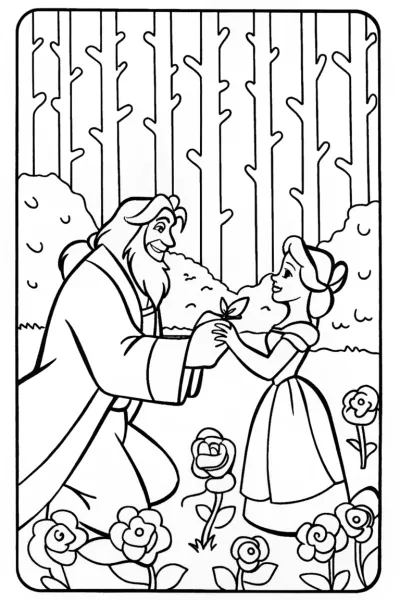 The Beast’s Gentle Heart Coloring Page