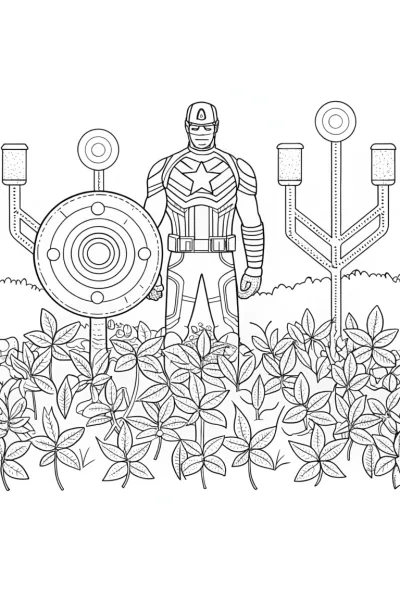 Captain America in a tech garden