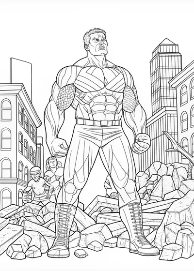 Hulk Ready for Action Coloring Page