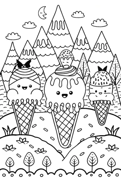 Ice Cream Galaxy Quest Coloring Page