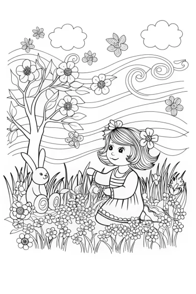 Flower Crown Coloring Page