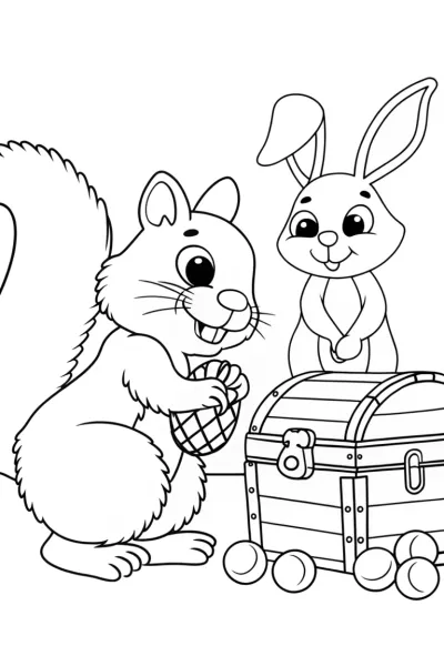 Squirrel and rabbit treasure hunt