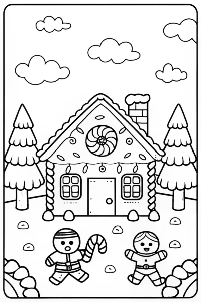 Gingerbread House Sports Day Coloring Page