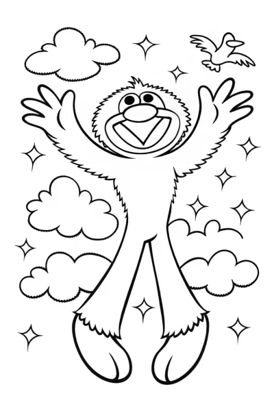 Huggy Wuggy’s Dreamy Adventure Coloring Page
