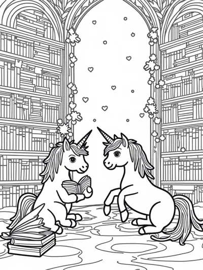 Unicorns in the enchanted library