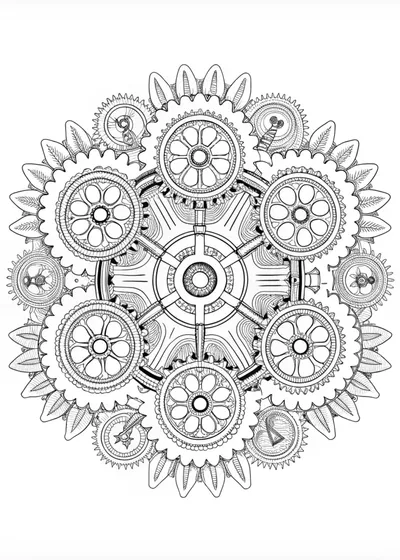 Intricate Mechanical Mandala