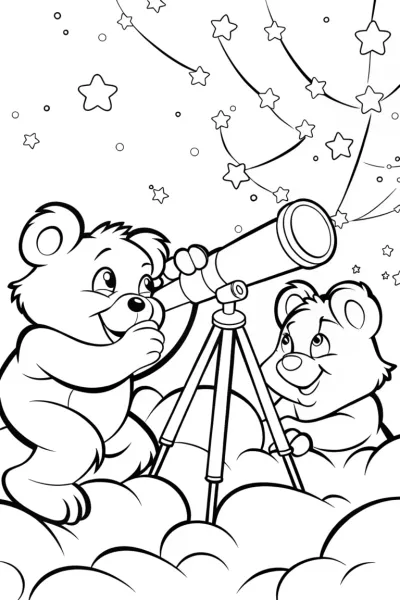 Care Bears Stargazing Adventure Coloring Page